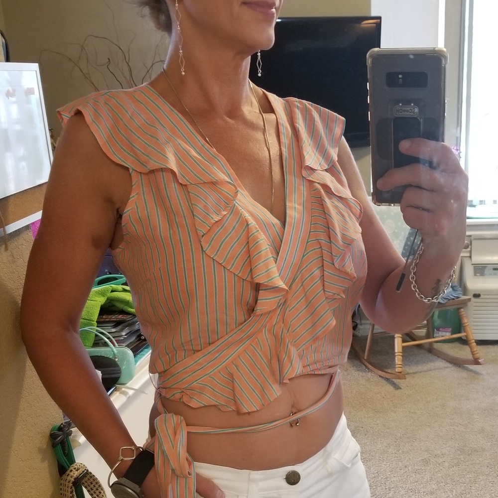 Flirty wrap crop top
